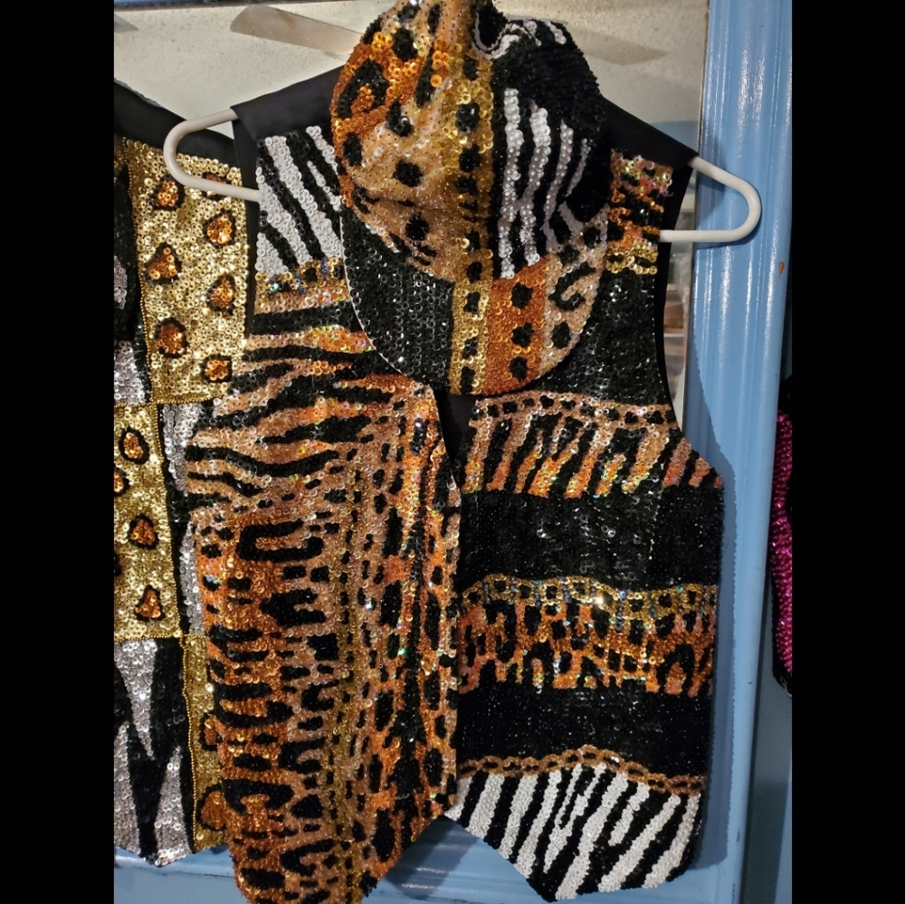 Vintage Sequin Vest/Hat Combo